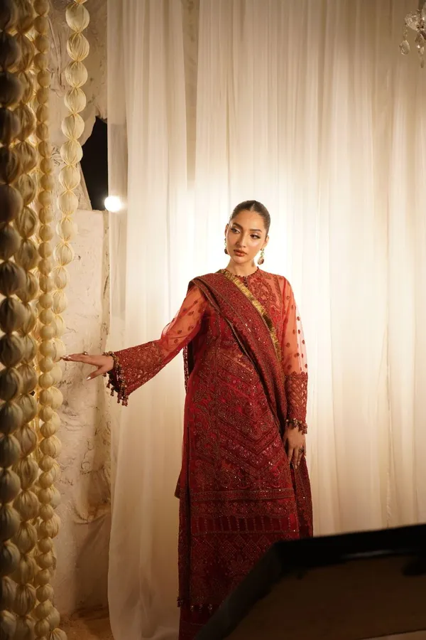 Vermilion Flared Salwar Suit